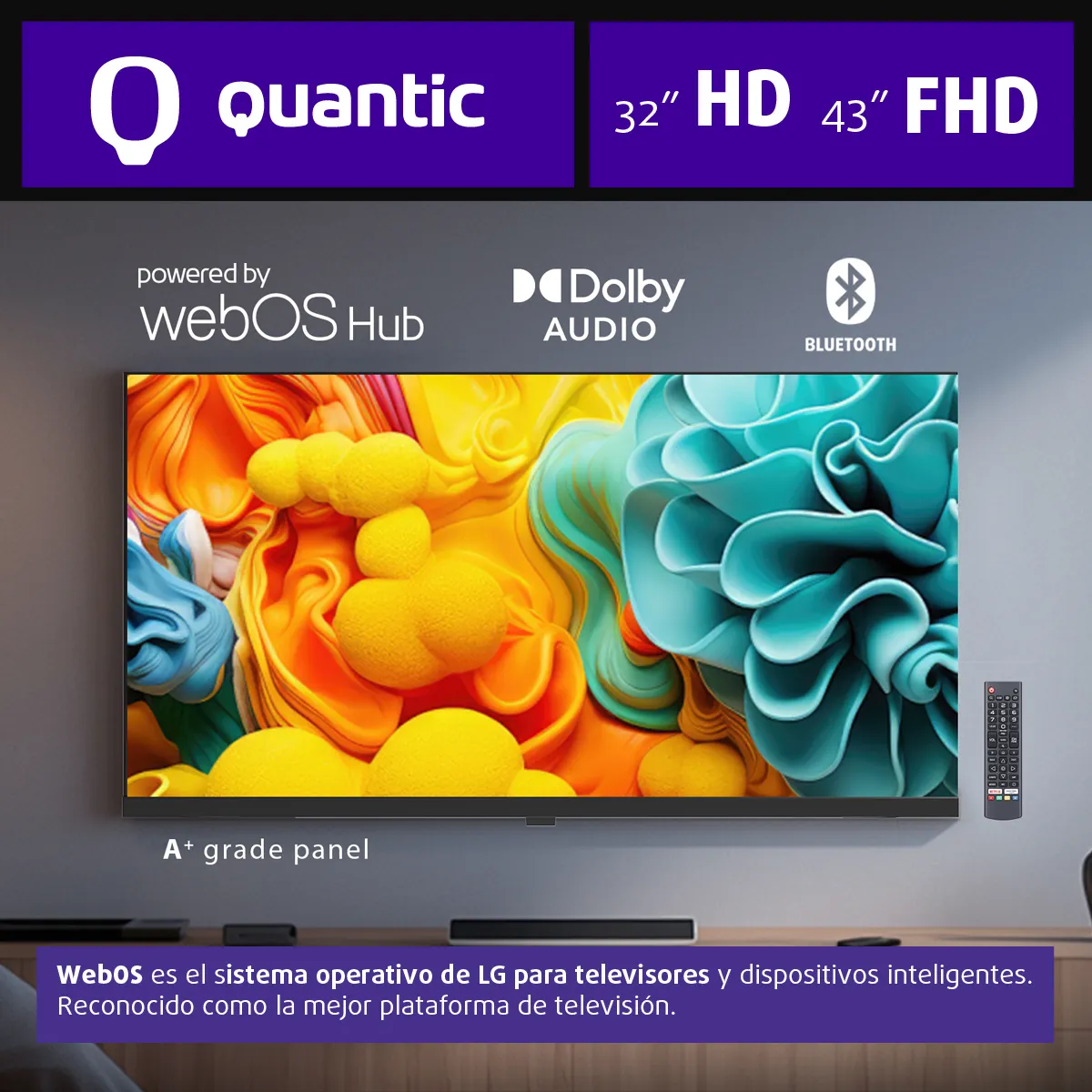 Smart TV LED 32" Quantic QT32HDWEB HD - Image 3